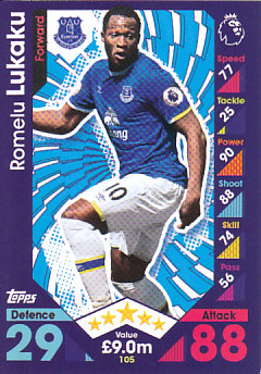 Romelu Lukaku Everton 2016/17 Topps Match Attax #105